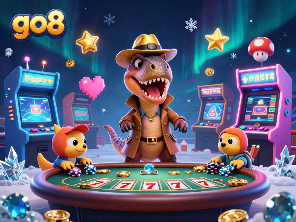 Experience thrilling action in the go8 casino scene with a sneaky velociraptor and dazzling gameplay elements.