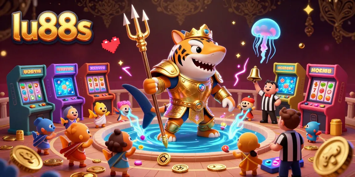 Experience exciting casino action at lu88s with an immersive underwater gaming scene featuring a tiger shark.